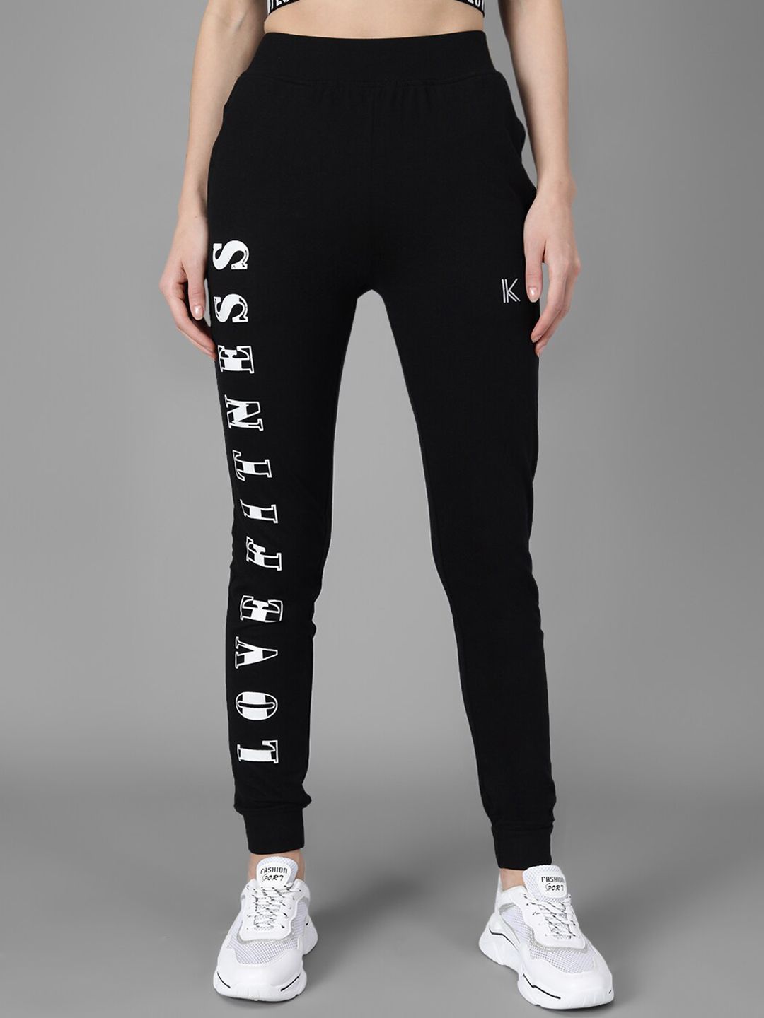 Kotty Women Black & White Printed Joggers