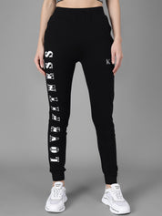 Kotty Women Black & White Printed Joggers