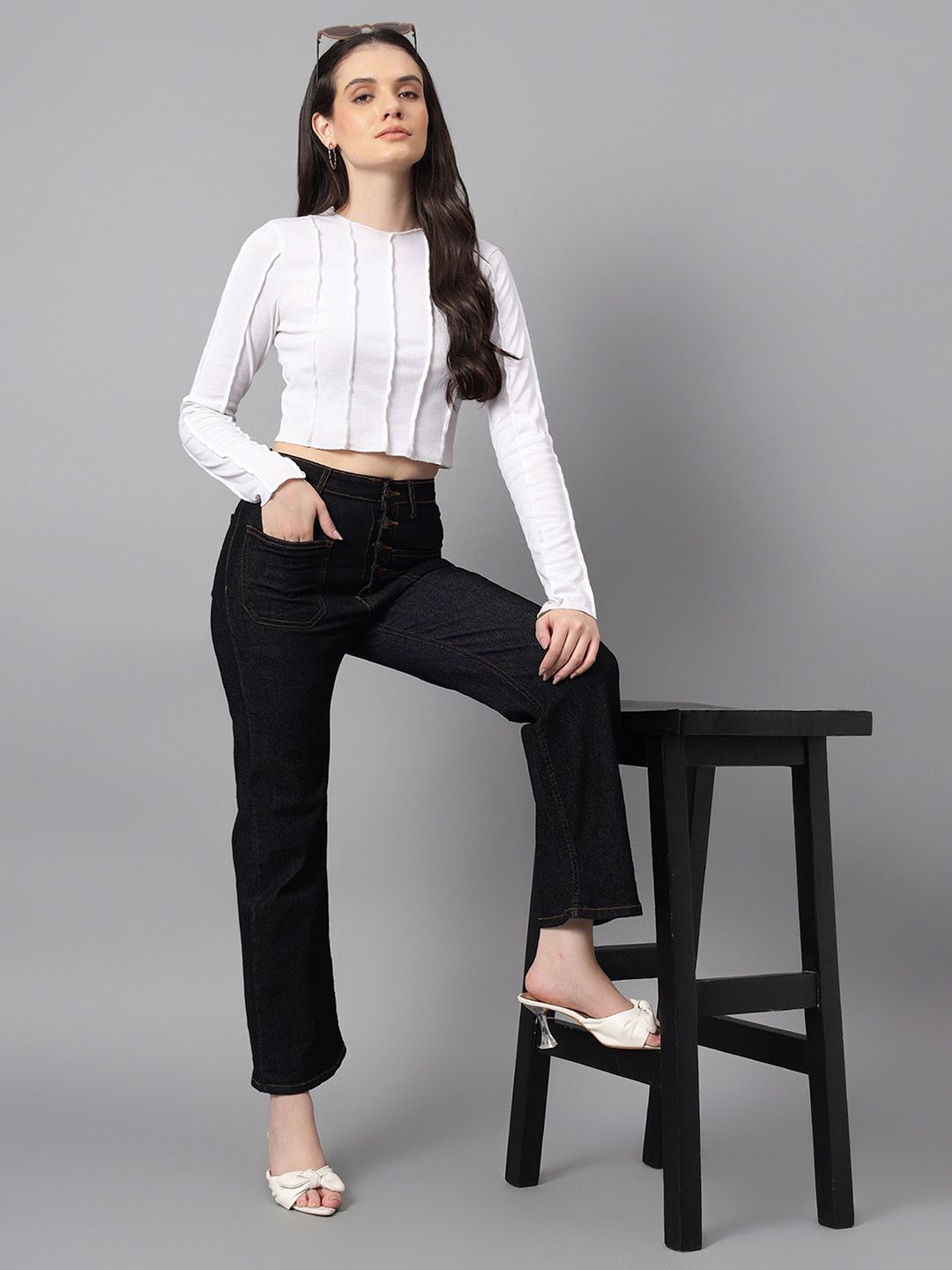 Kotty Women Bootcut High-Rise Stretchable Jeans