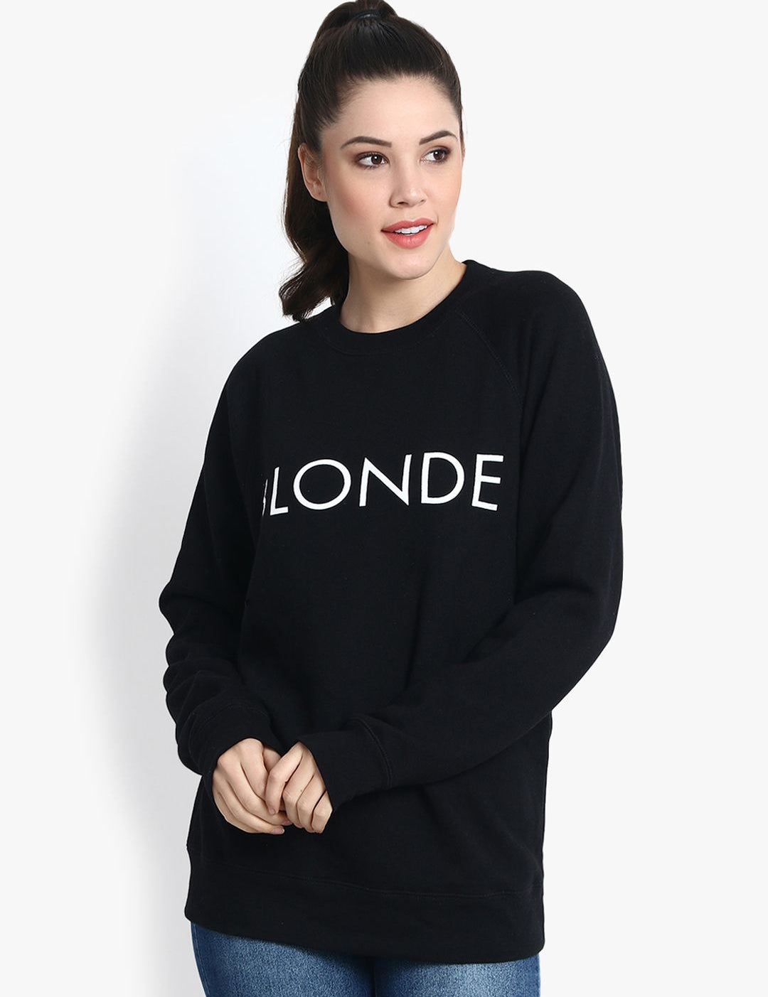 Kotty Women Black Printed Sweatshirt