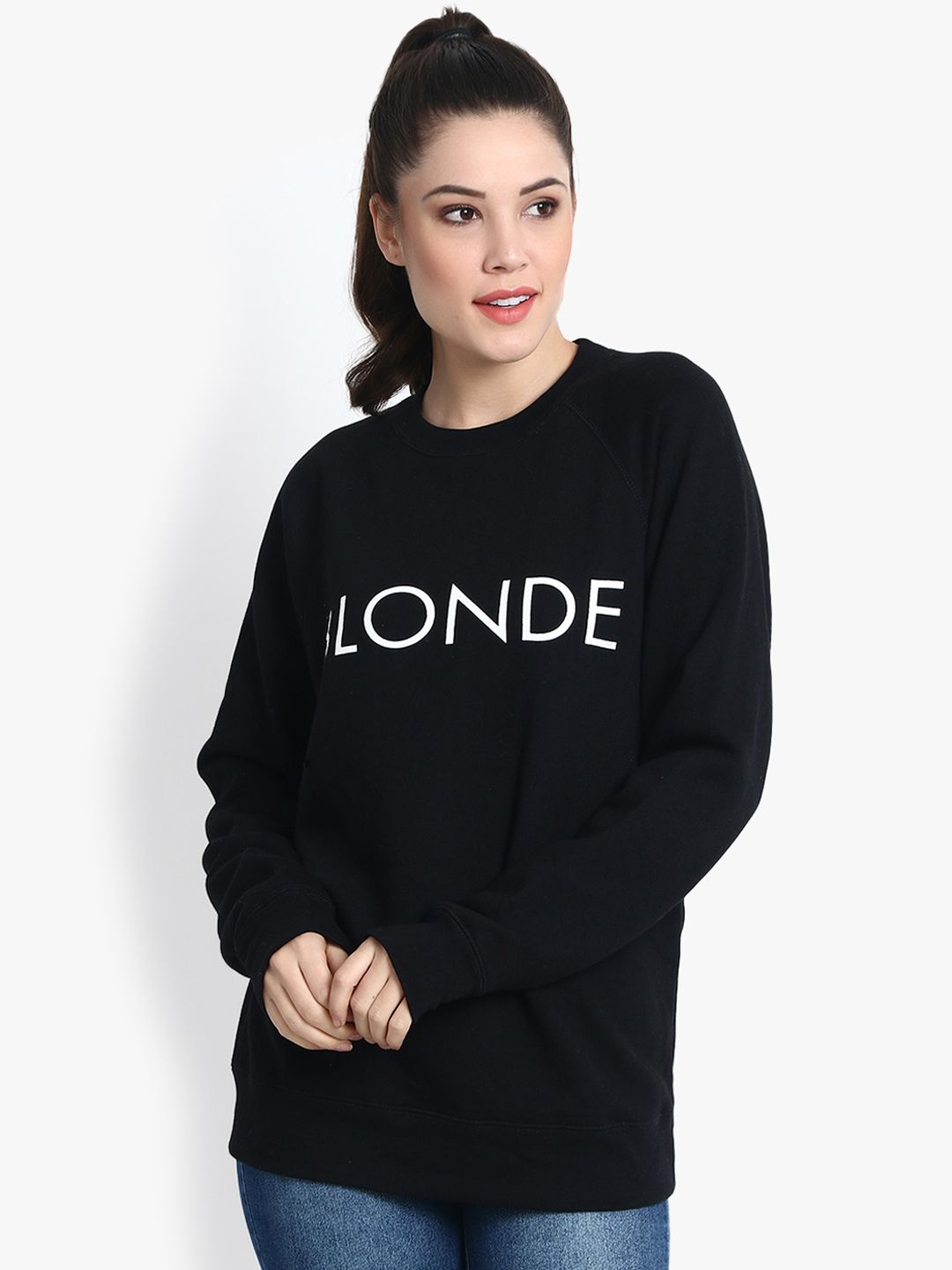 Kotty Women Black Printed Sweatshirt