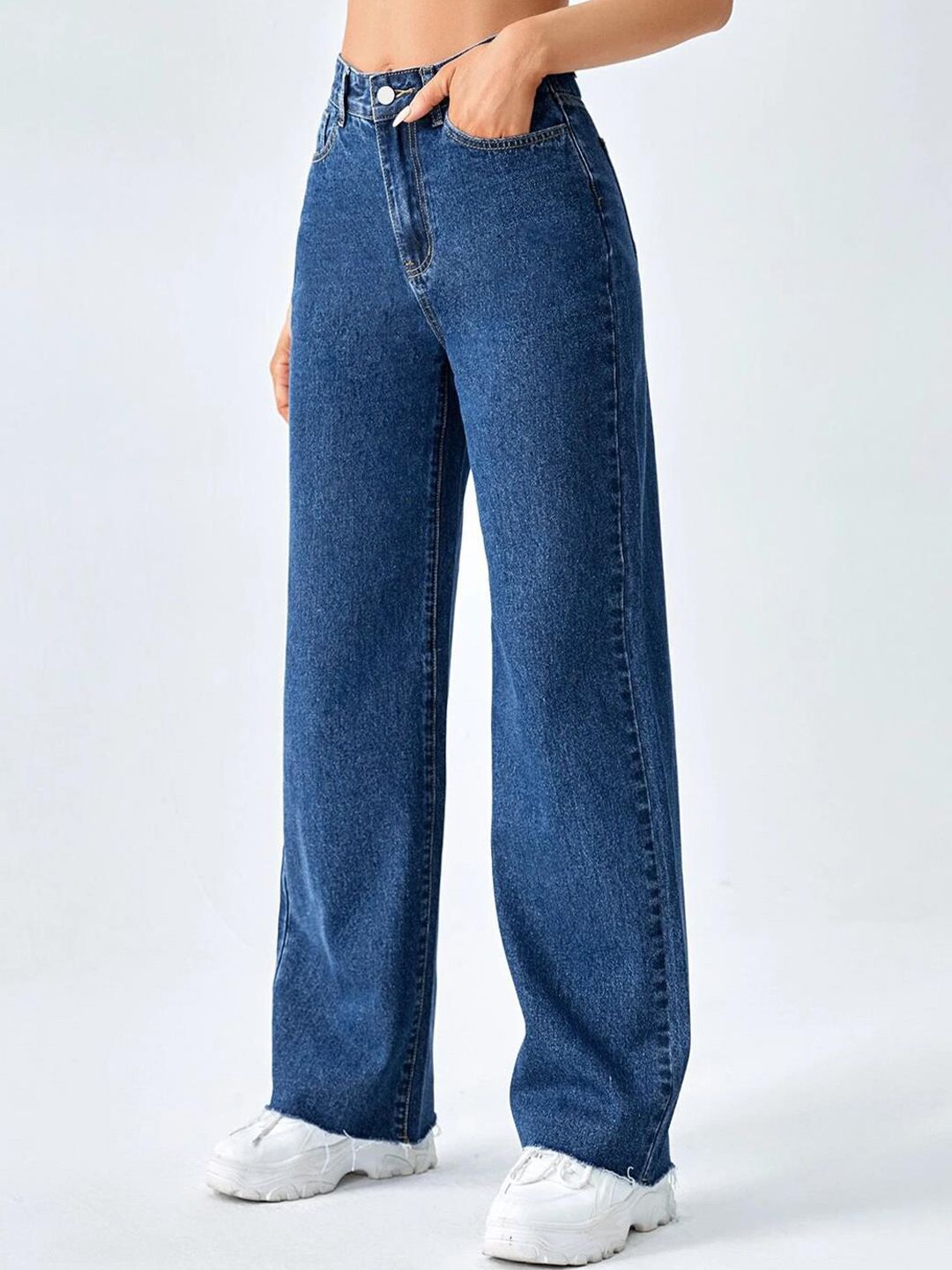 KOTTY Basics Women Blue Jean Straight Fit High-Rise Stretchable Jeans