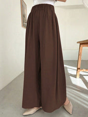 Kotty Women Relaxed Straight Leg Loose Fit High-Rise Wrinkle Free Trousers