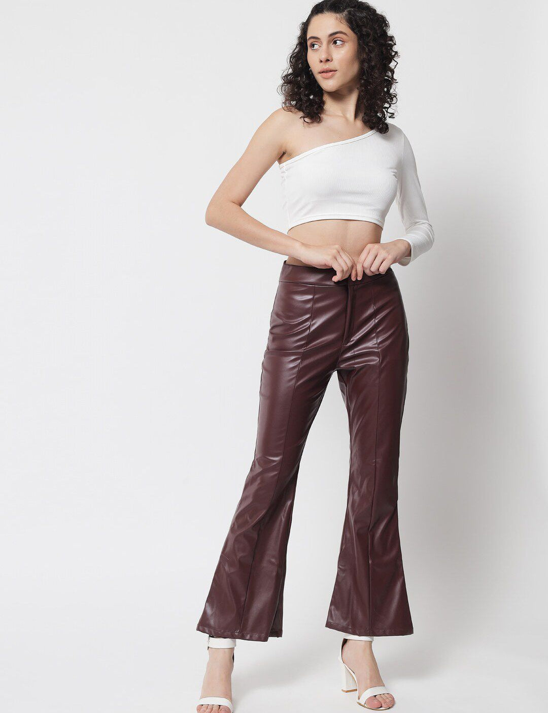 Kotty Women Brown Relaxed Flared Trousers