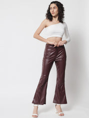 Kotty Women Brown Relaxed Flared Trousers