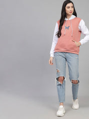 Kotty Women Multicoloured Butterfly Printed Hooded Sweatshirt