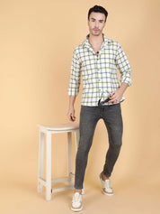 Kotty Men Relaxed Fit Spread Collar Checked Casual Shirt