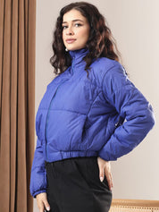 Kotty Women Mock Collar Solid Casual Puffer Insulator Jacket