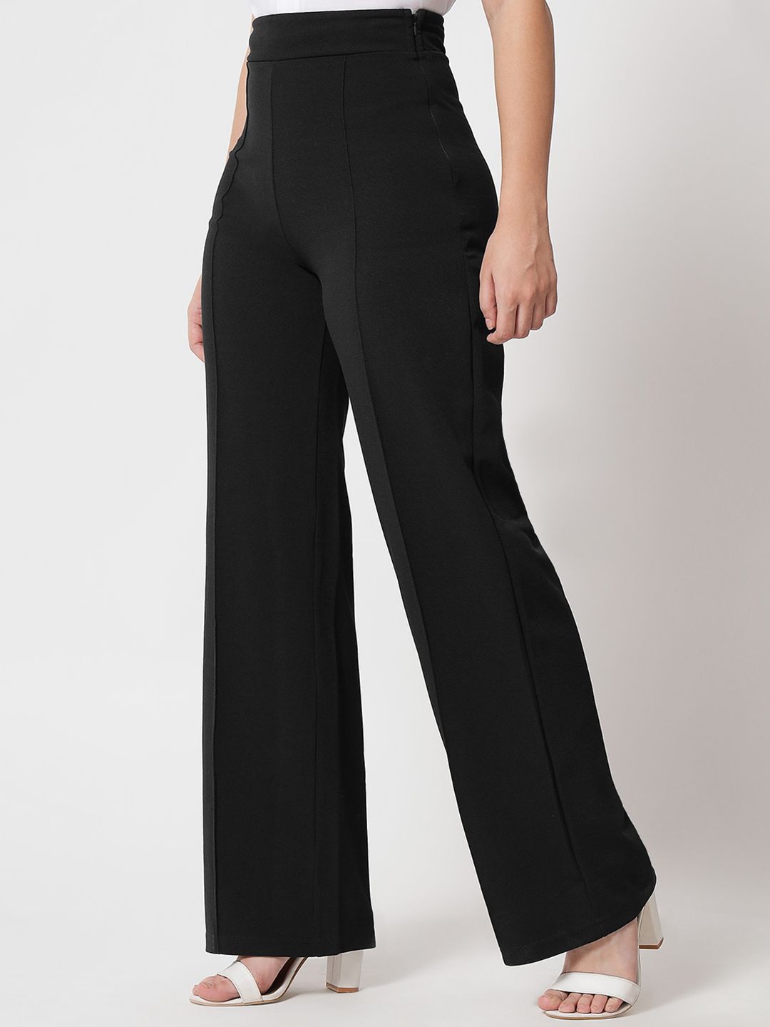 Kotty Women Pack Of 2 Relaxed Straight Leg Fit High-Rise Easy Wash Trousers