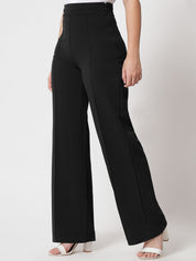 Kotty Women Pack Of 2 Relaxed Straight Leg Fit High-Rise Easy Wash Trousers