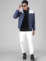 Kotty Men Blue Colourblocked Puffer Jacket