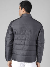 Kotty Men Black Solid Padded Jacket