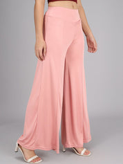 Kotty Women Pink Flared High-Rise Parallel Trousers