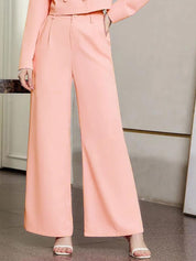 KOTTY BIZwear Basics Women Relaxed Straight Leg Straight Fit High-Rise Easy Wash Trousers