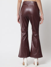 Kotty Women Brown Relaxed Flared Trousers