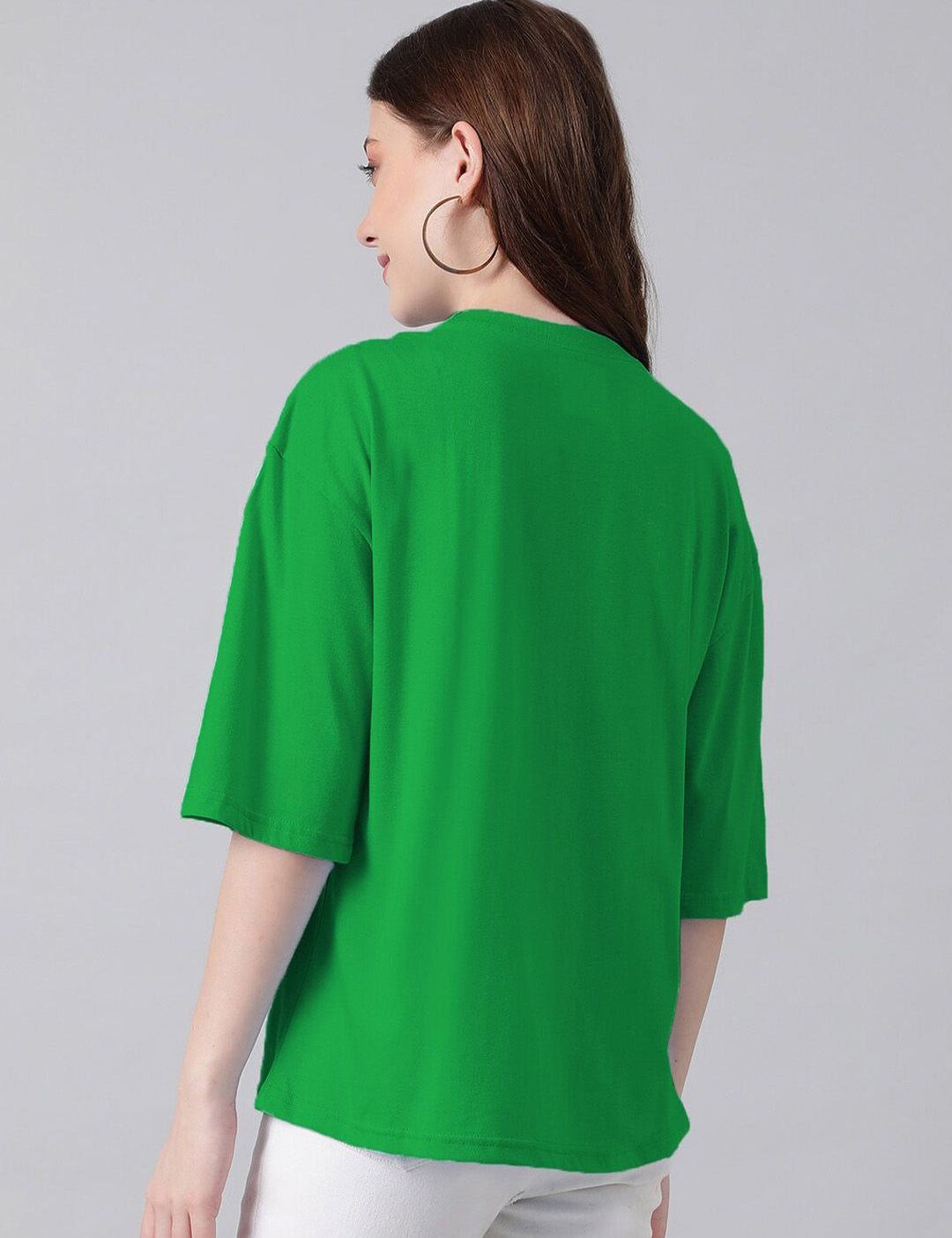 Kotty Typography Printed Drop-Shoulder Sleeves Oversized T-shirt