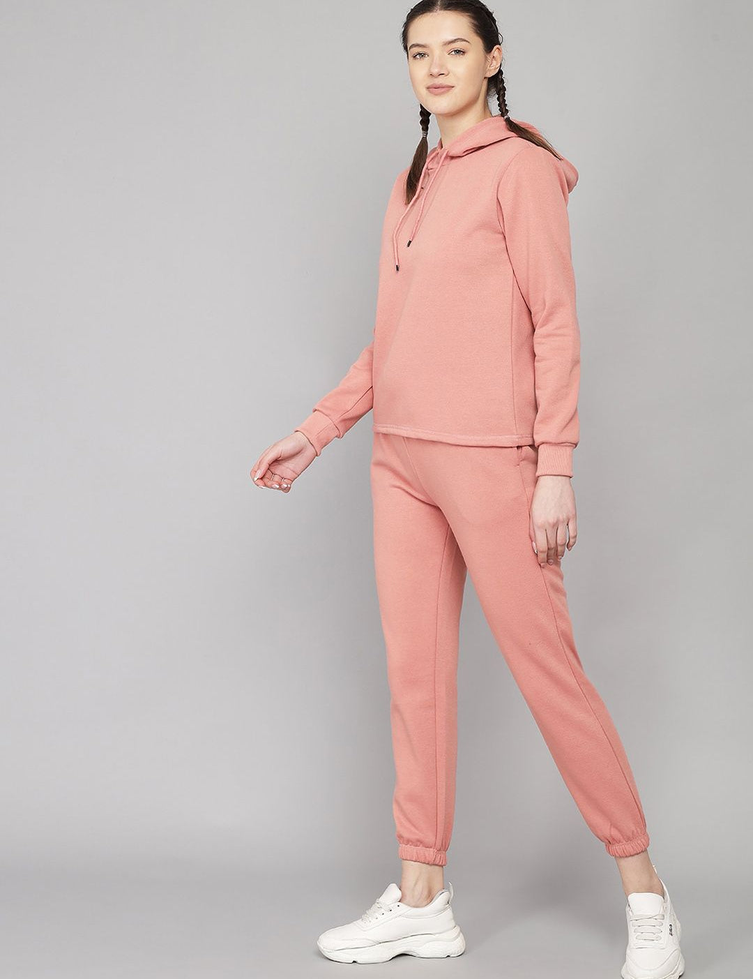 Kotty Women Pink Solid Co-Ords Set