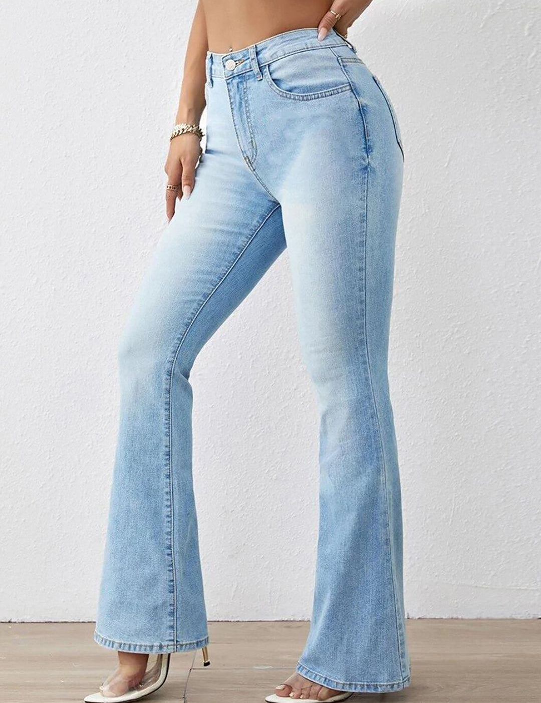 Kotty Women Jean Bootcut High-Rise Heavy Fade Stretchable Jeans