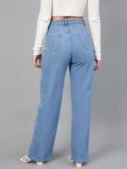 Kotty Women Jean Straight Fit High-Rise Light Fade Stretchable Jeans