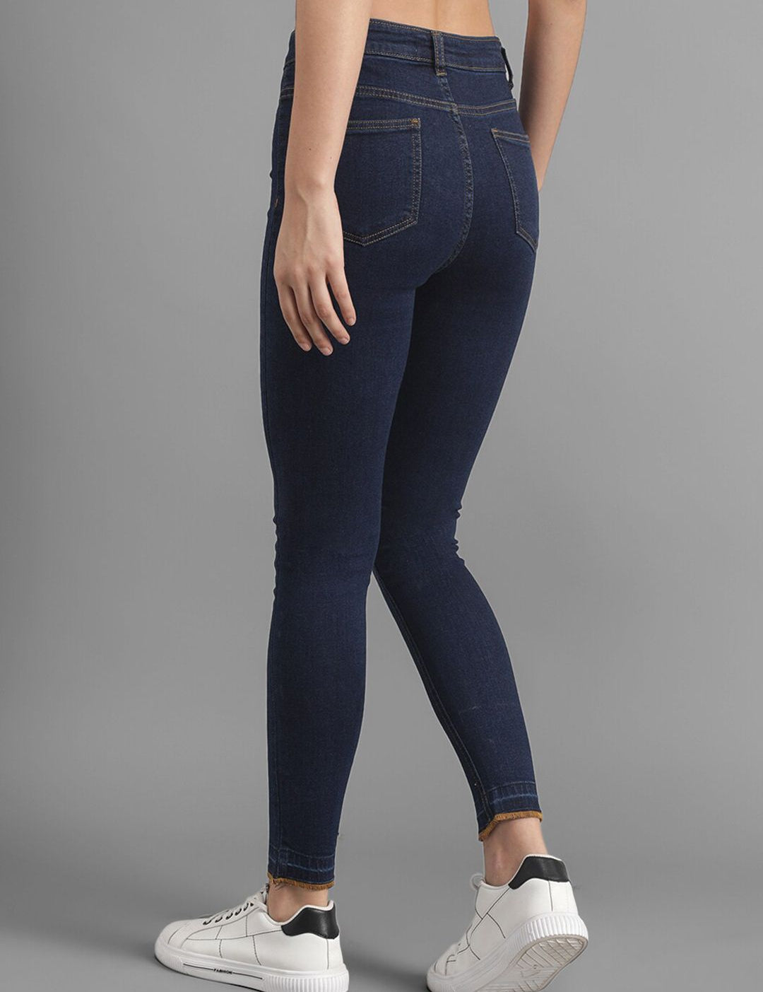 Kotty Women Navy Blue Slim Fit High-Rise Clean Look Jeans