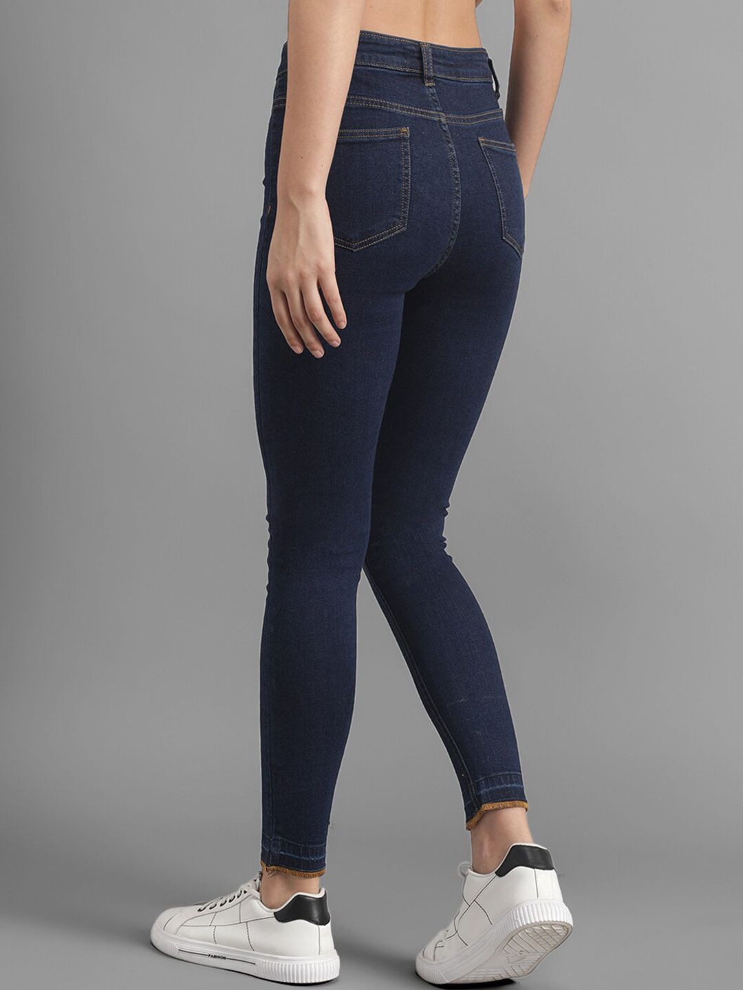 Kotty Women Navy Blue Slim Fit High-Rise Clean Look Jeans