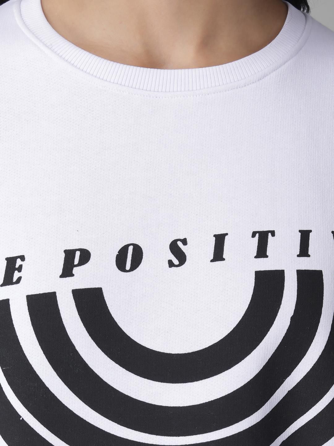 Kotty Women White Striped Sweatshirt