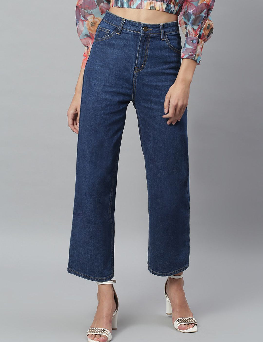 Kotty Women Blue Flared High-Rise Stretchable Jeans