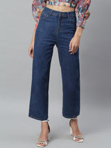 Kotty Women Blue Flared High-Rise Stretchable Jeans