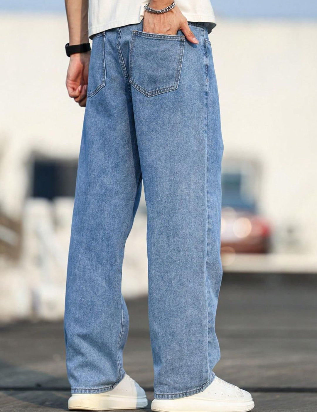 Kotty Men Straight Fit Mid-Rise Stretchable Jeans