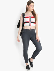 Kotty Women Black Skinny Fit High-Rise Clean Look Cropped Jeans