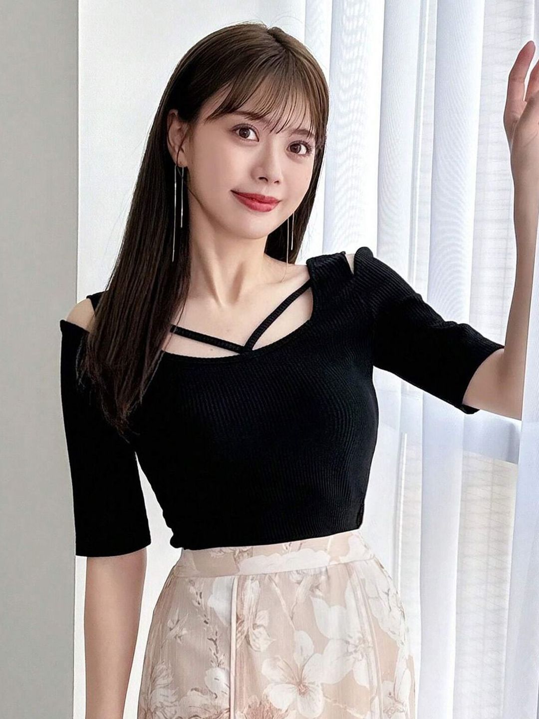 Kotty Women Solid Square Neck Top