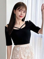 Kotty Women Solid Square Neck Top