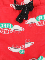 Kotty Women Red & Off-White Printed Lounge Shorts