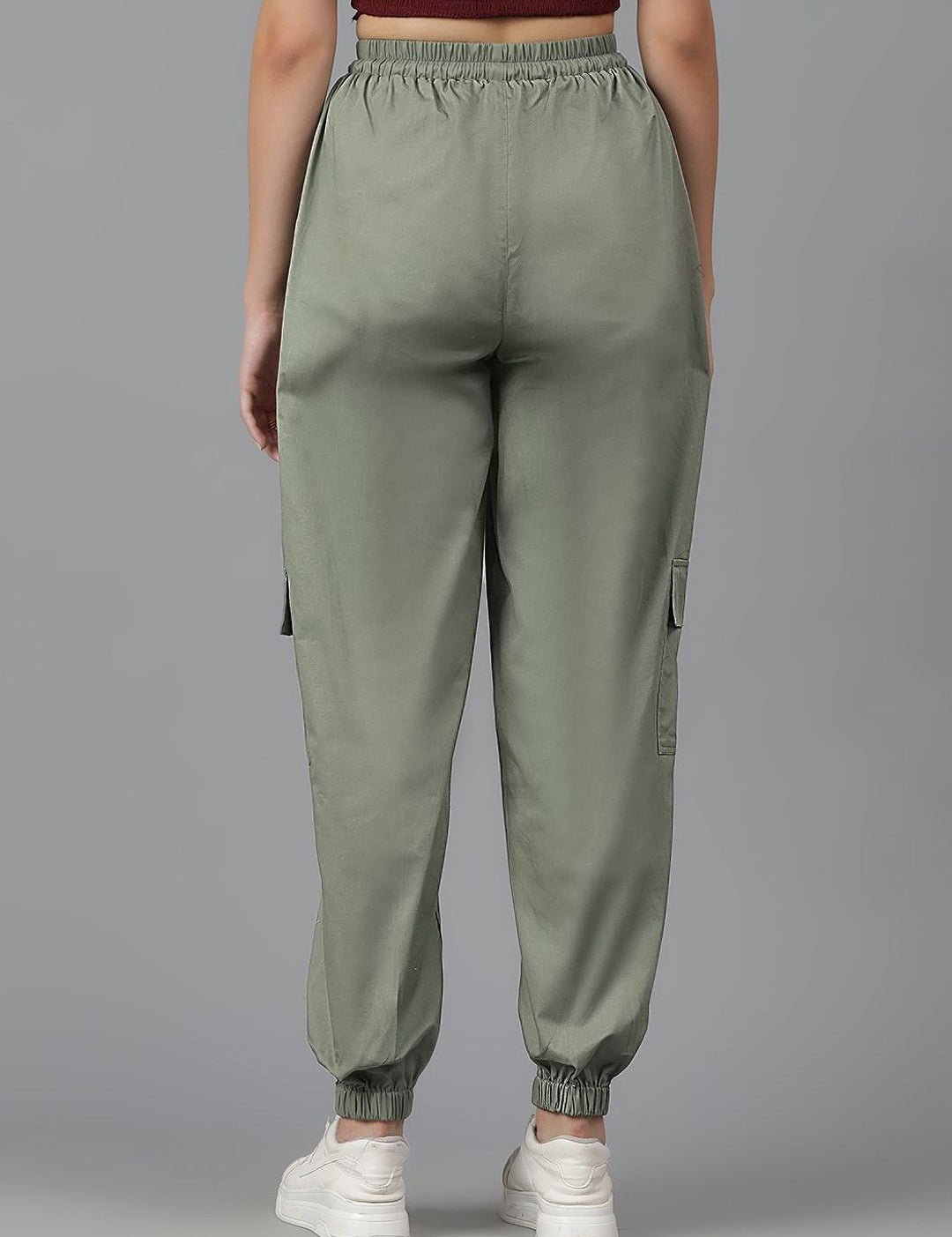 Kotty Women High-Rise Easy Wash Cotton Chinos Trousers