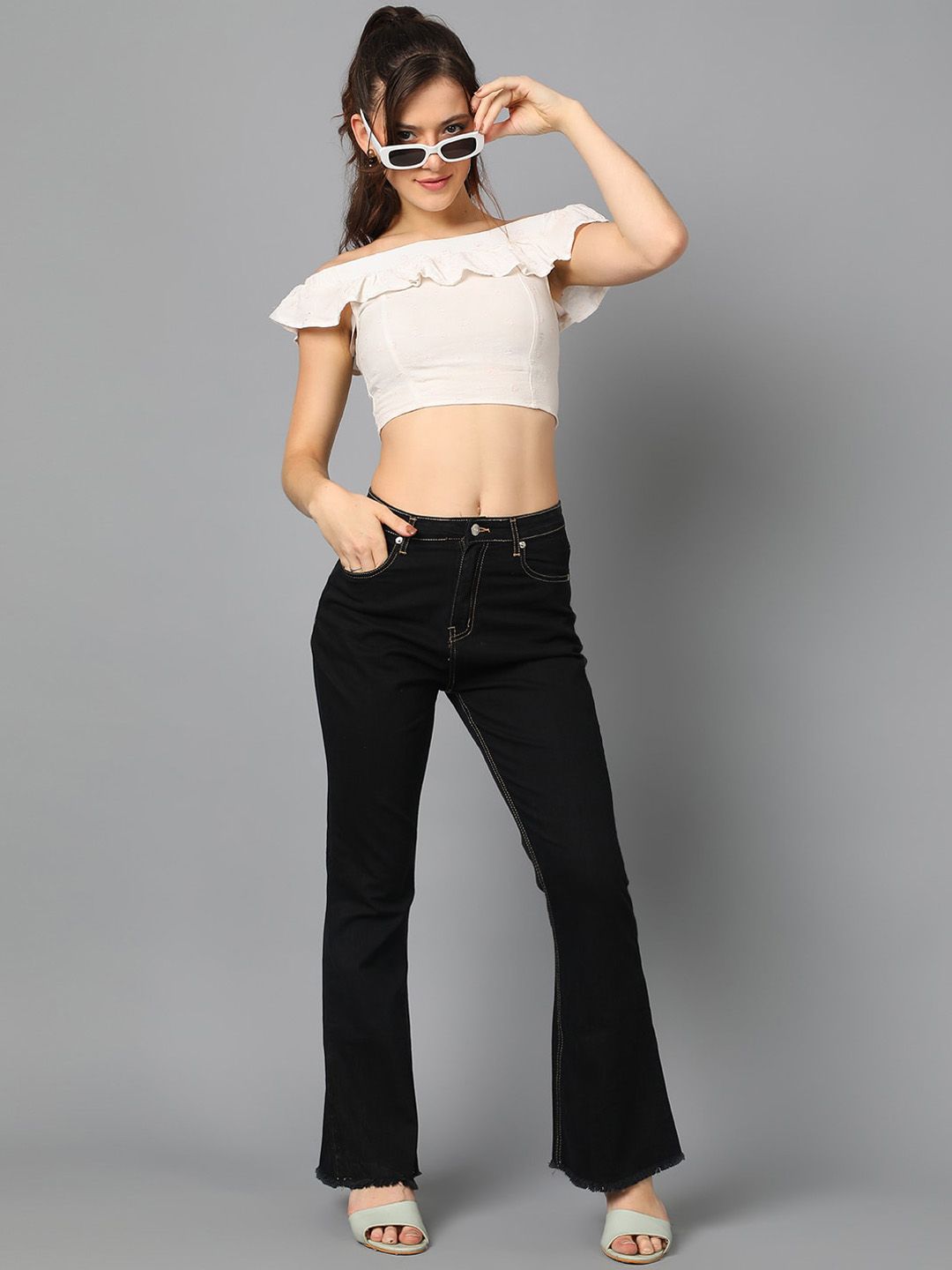 Kotty Women Jean Bootcut Cotton Stretchable Jeans