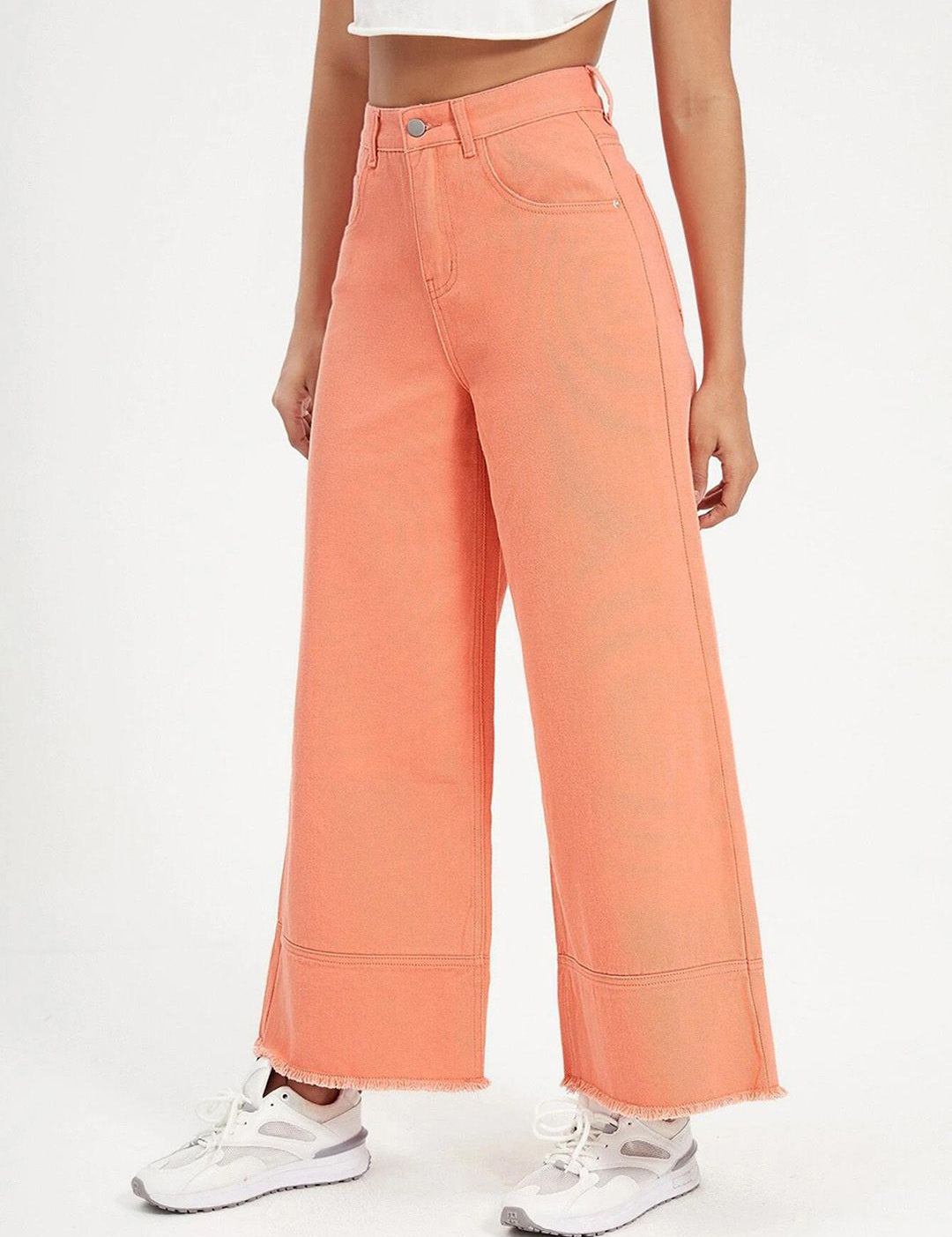 Kotty Women Flared High-Rise Cotton Clean Look Jeans