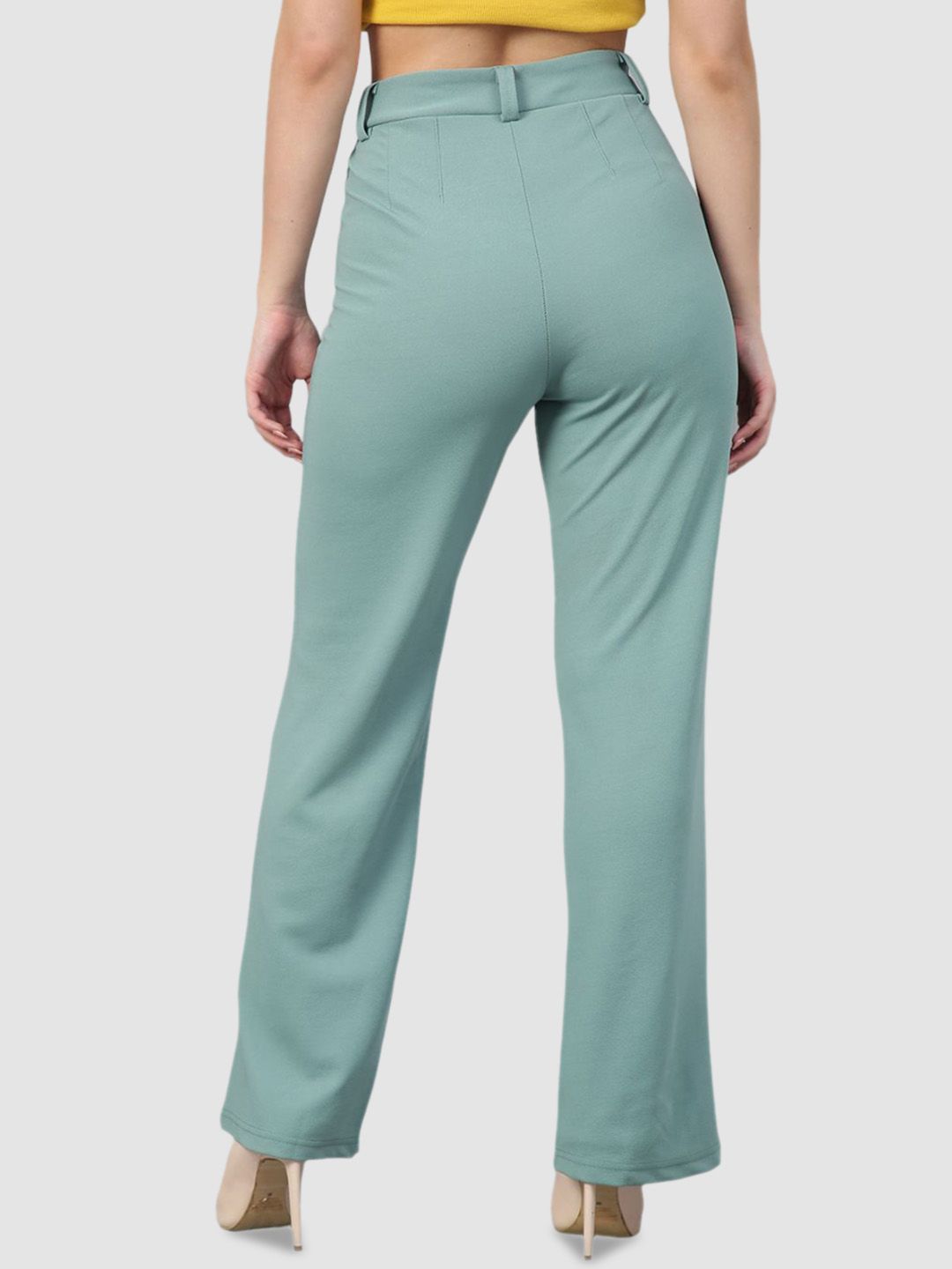 KOTTY BIZwear Women Relaxed Straight Leg Straight Fit High-Rise Easy Wash Trousers