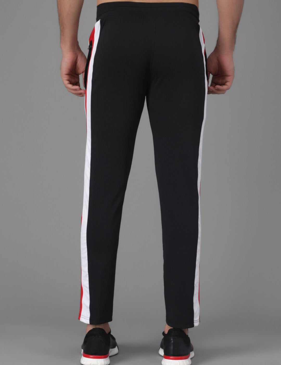 Kotty Men Black Solid Straight Fit Track Pants