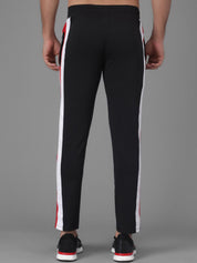 Kotty Men Black Solid Straight Fit Track Pants