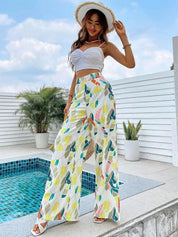 Kotty Women Multicoloured Printed Relaxed Straight Fit High-Rise Easy Wash Trousers