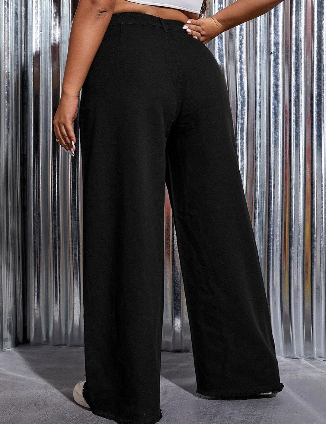  KOTTY Basics Plus Size Women Wide Leg High-Rise Clean Look Stretchable Jeans