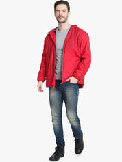 Kotty Men Red Solid Windcheater Padded Jacket