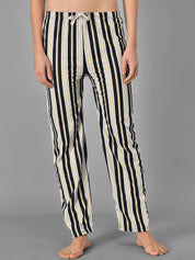 Kotty Women Black & White Striped Night Suit