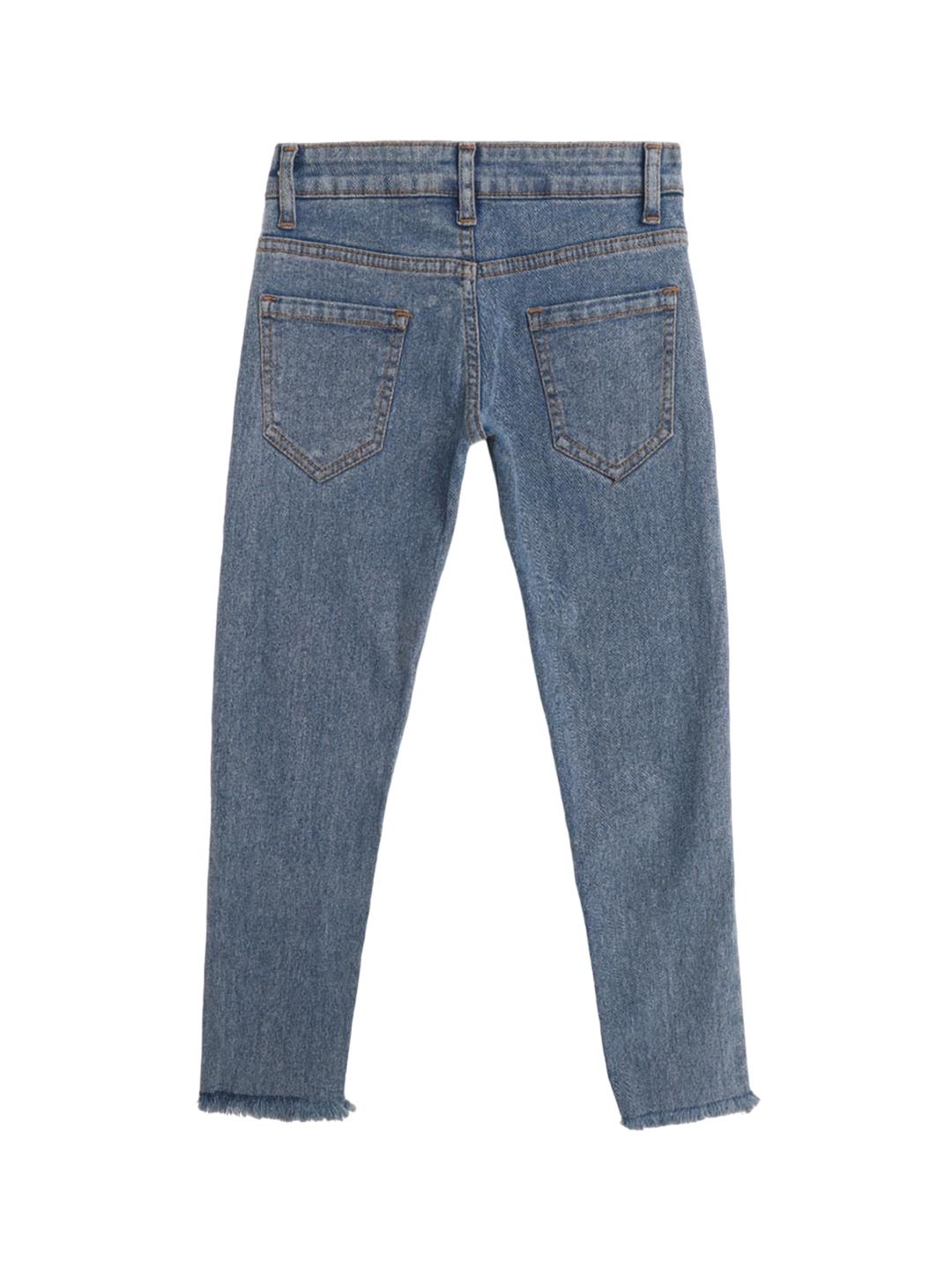 Kotty Girls Black Mid-Rise Clean Look Cotton Stretchable Jeans