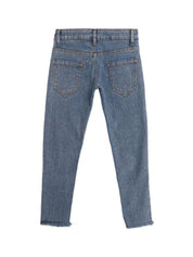 Kotty Girls Black Mid-Rise Clean Look Cotton Stretchable Jeans