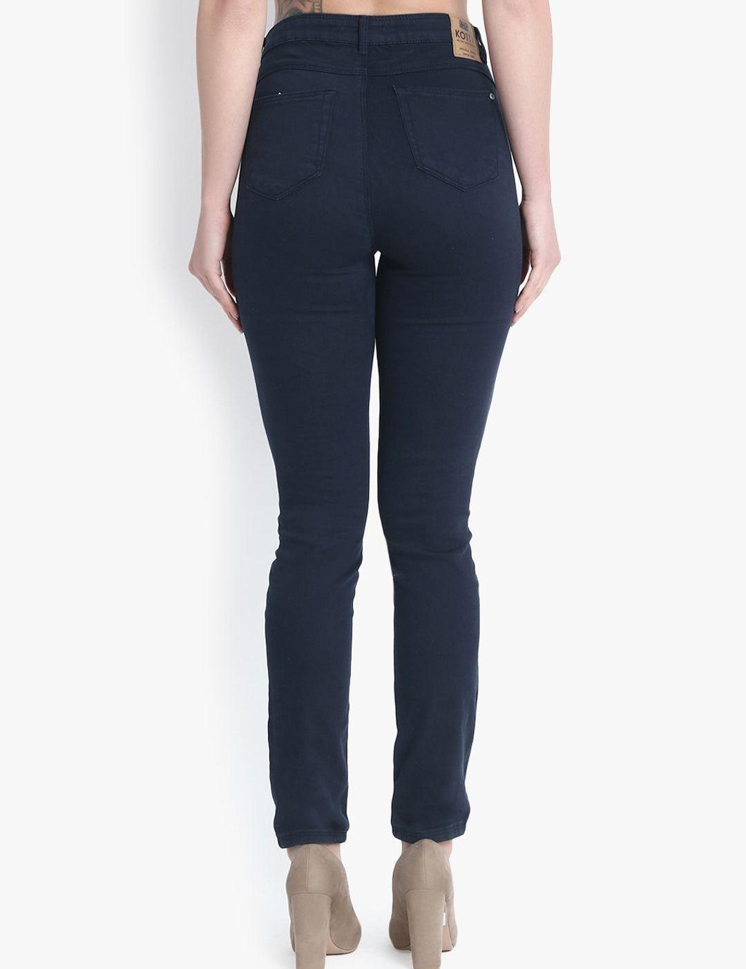 Kotty Women Navy Blue Skinny Fit High-Rise Clean Look Stretchable Jeans