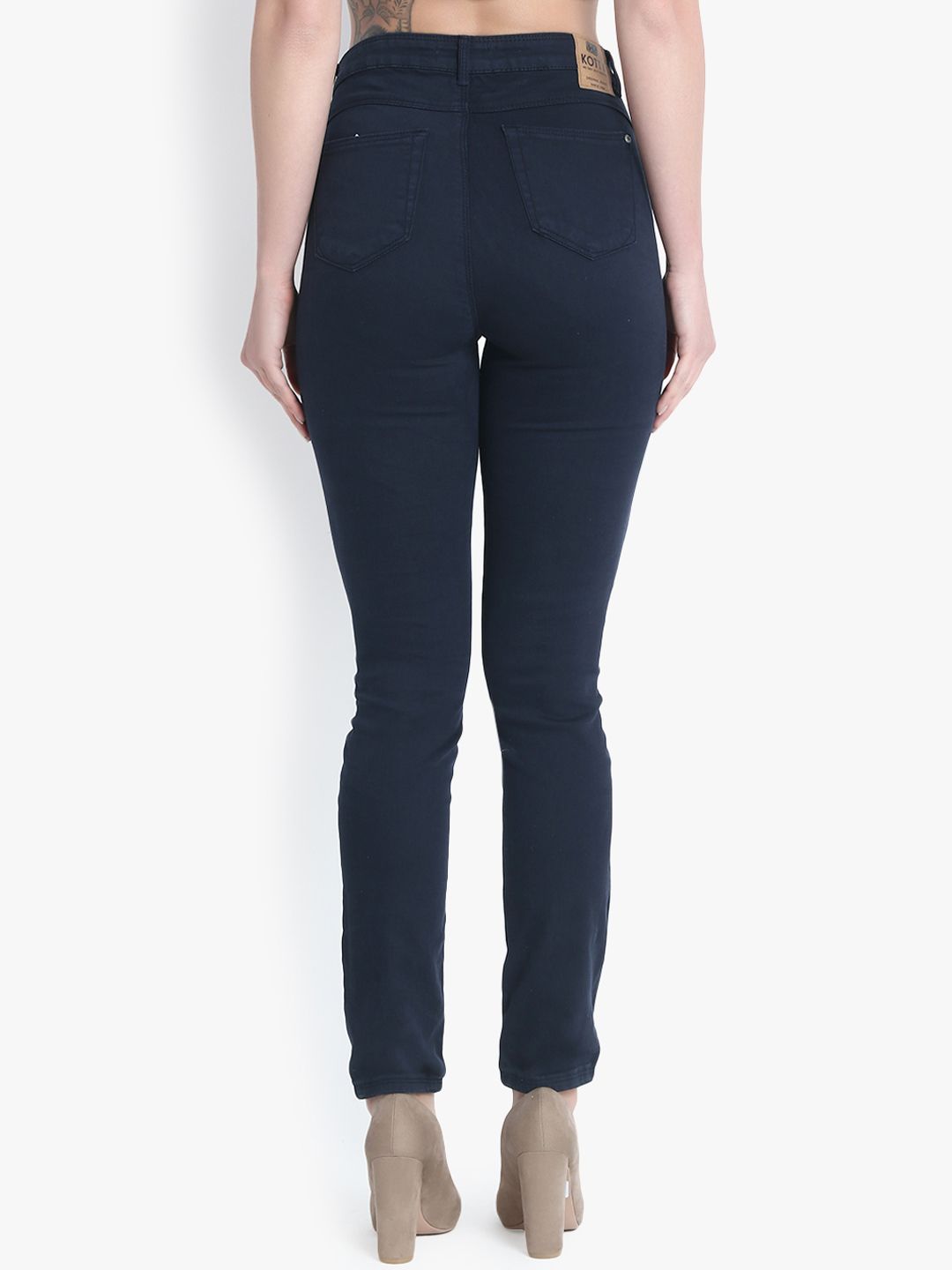 Kotty Women Navy Blue Skinny Fit High-Rise Clean Look Stretchable Jeans