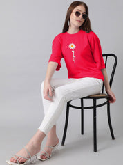 KOTTY Basics Graphic Printed Drop-Shoulder Sleeves Oversized T-shirt