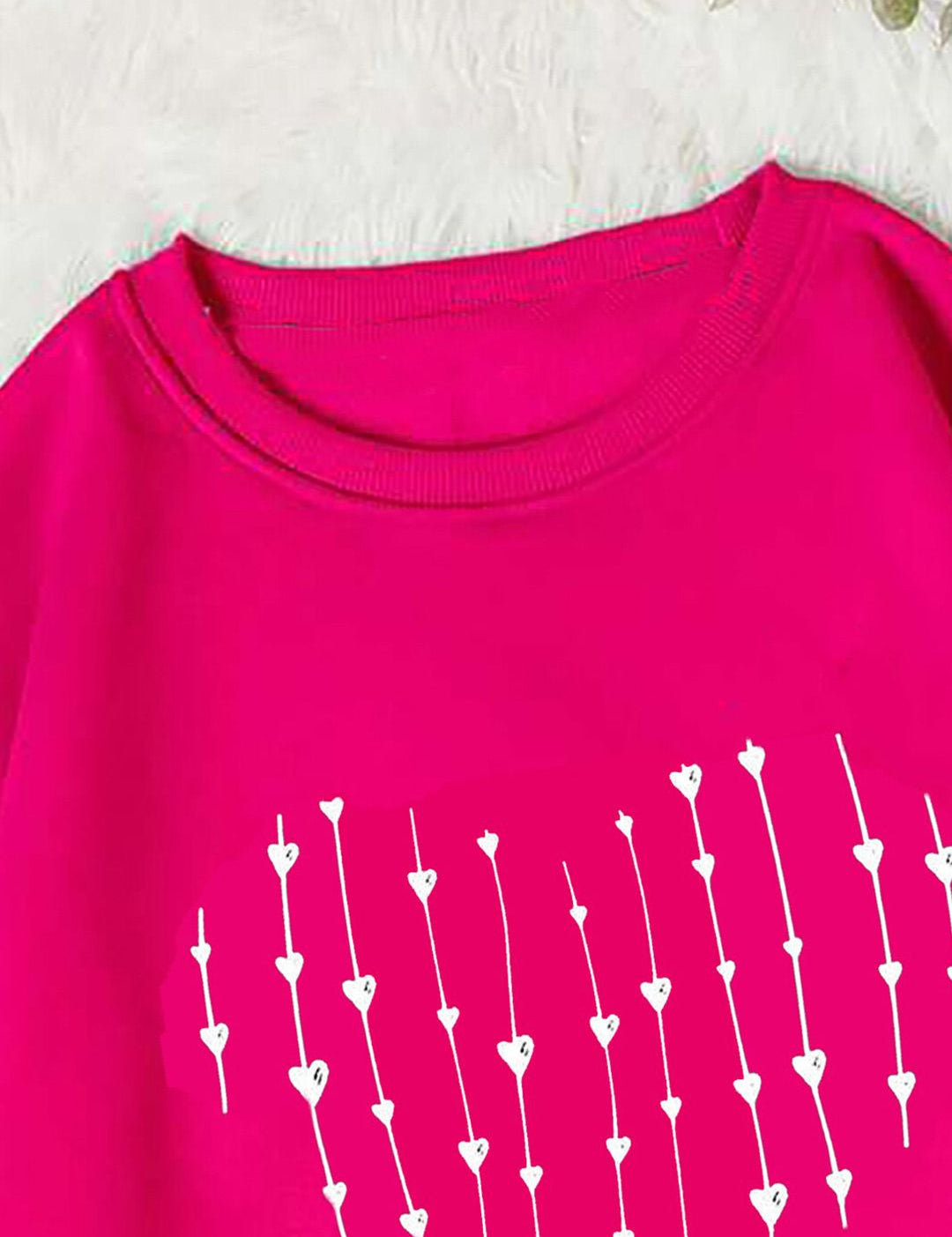 Kotty Abstract Printed Round Neck Fleece Pullover