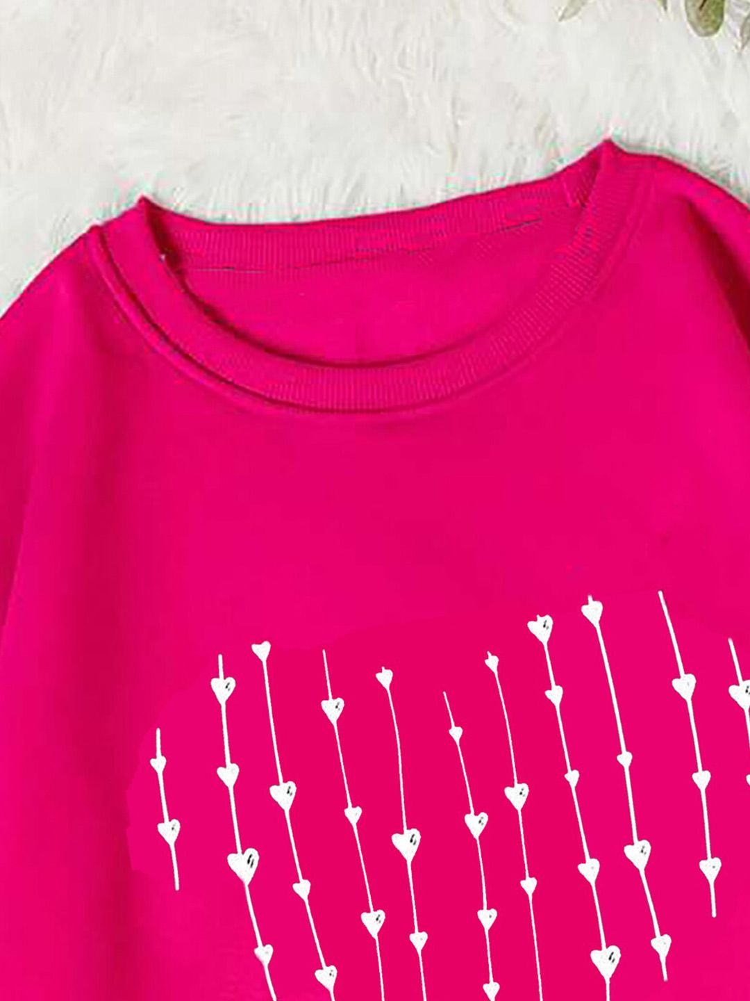 Kotty Abstract Printed Round Neck Fleece Pullover